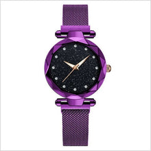 Load image into Gallery viewer, Montre étoile de marque supérieure pour femmes or Rose maille aimant ciel étoilé Quartz montre-bracelet dégradé dames montres-bracelets relogio feminino