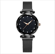 Load image into Gallery viewer, Montre étoile de marque supérieure pour femmes or Rose maille aimant ciel étoilé Quartz montre-bracelet dégradé dames montres-bracelets relogio feminino
